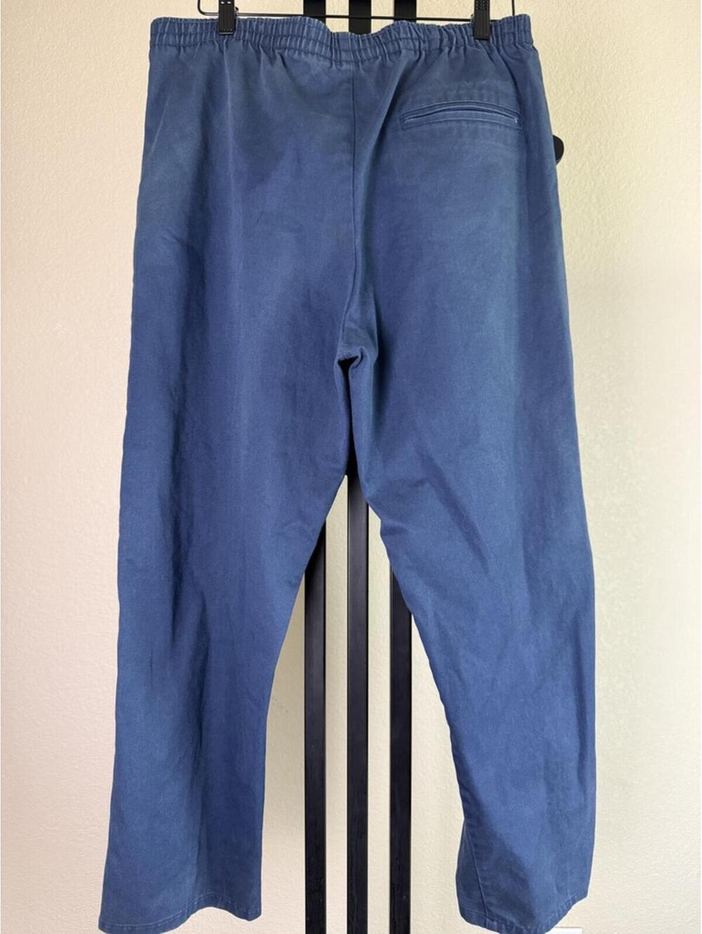 Vintage 80s Brooks Brothers Side Stripe Elastic Waist Pants Navy 34x28 - Picture 4 of 4